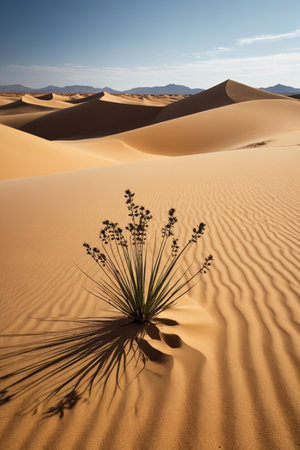 Plants and dune landscapes in the desertの素材
