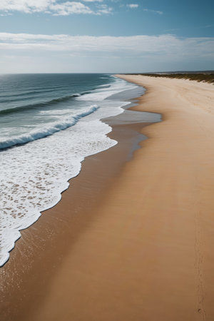 Panoramic view of the beach and oceanの素材