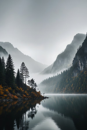 Mountain lake natural sceneryの素材