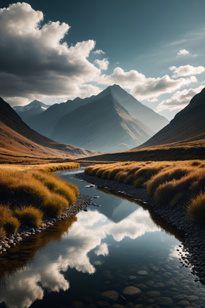 Mountain river natural sceneryの素材