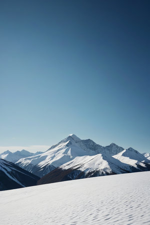 Snow covered mountains and natureの素材