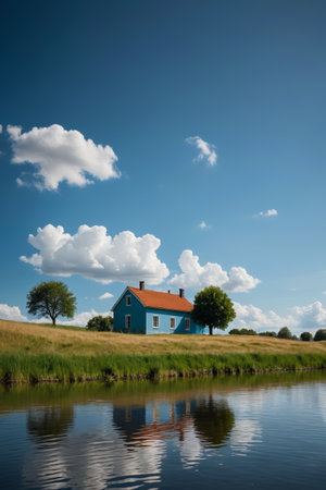 Lakeside Blue Top Cabin Natureの素材