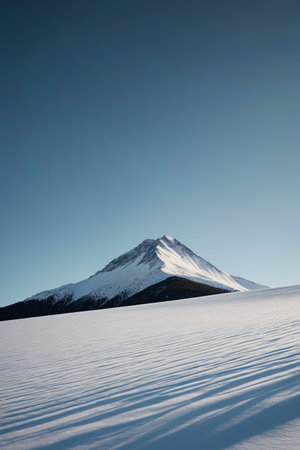 Snow covered mountains and open snow landscapeの素材