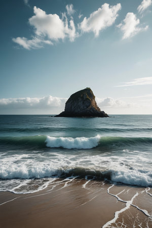 Seaside reefs and ocean wavesの素材