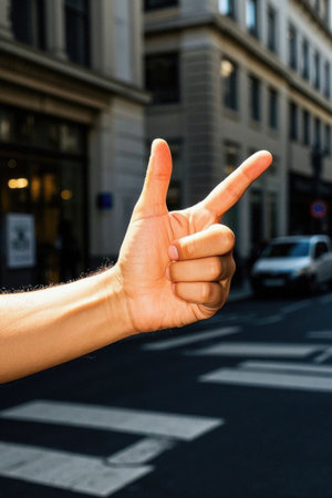 Street gesture indication action materialの素材