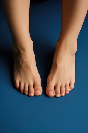 Close up to human feetの素材