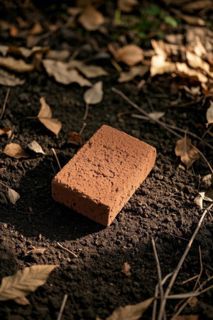 Red bricks on the groundの素材