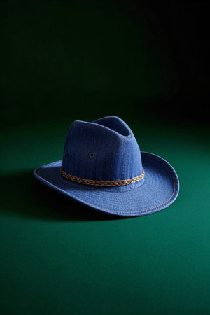 Blue cowboy hat still life footageの素材