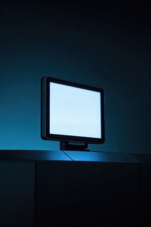 Bright screen display on black desktopの素材