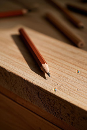 Close up the pencil on the board.の素材