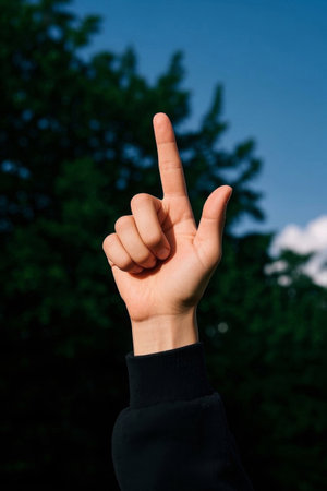 Outdoor gesture material for hand to handの素材