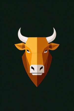 Geometric style bullhead illustrationの素材