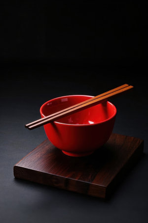 Red Bowl and Chopsticks Still Life Materialの素材
