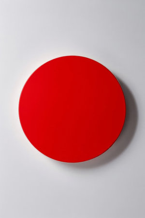 Red round object on white backgroundの素材