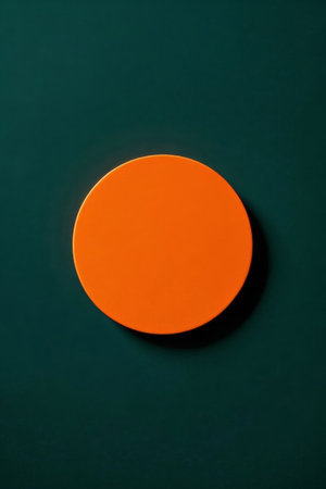 Orange circle on green backgroundの素材