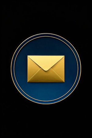 Gold mail iconの素材