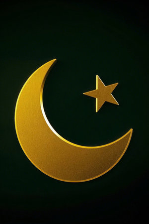 Gold star and moon symbol pattern materialの素材