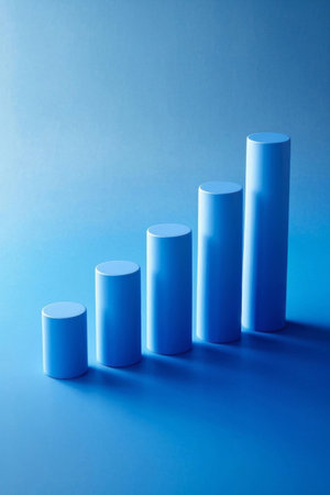 Blue column chart materialの素材