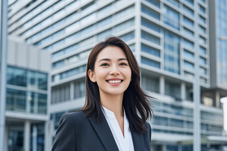 Portrait of Outdoor Business Woman Smilingの素材