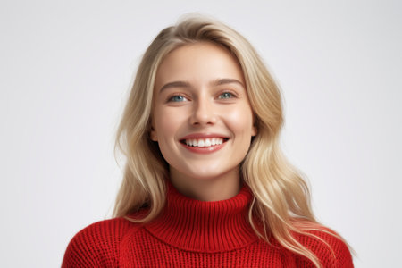 Portrait of smiling blonde womanの素材