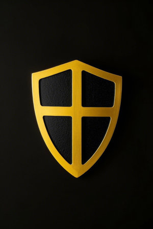 Gold shield security symbolの素材