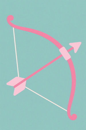 Pink Cartoon Cupid Bow Illustrationの素材