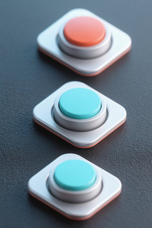 Close up of colorful circular switchの素材