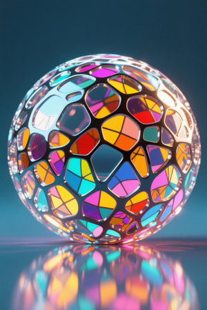 Colorful geometric pattern sphere design materialsの素材