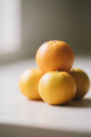 Stacked fresh orangesの素材