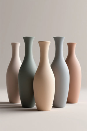 A variety of simple ceramic vase still livesの素材