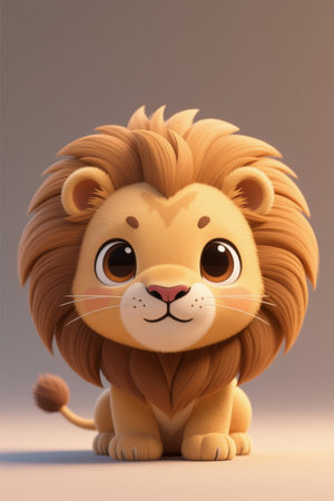 Cute cartoon lion image materialの素材