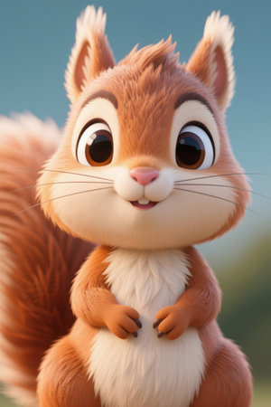 Cute cartoon squirrel image materialの素材