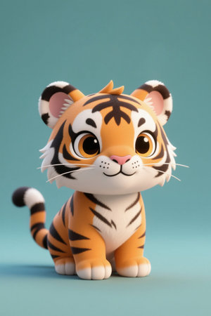Cute cartoon tiger imageの素材
