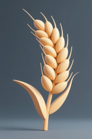3D rendering of wheat earsの素材