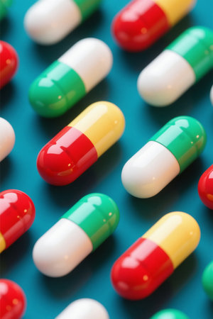 Colorful capsule close up materialの素材