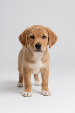 Cute Puppy Standing Front Close upの素材