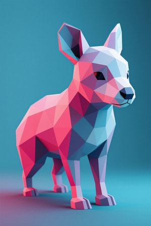 Low Polygon Style Standing Puppyの素材