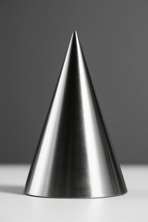 Close up of a metal coneの素材