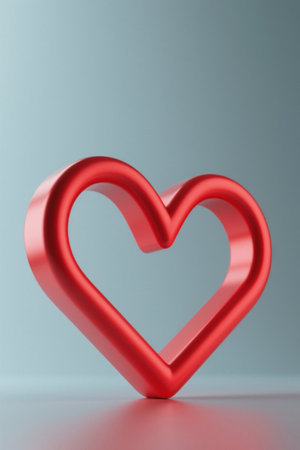 Red heart three dimensional pattern materialの素材