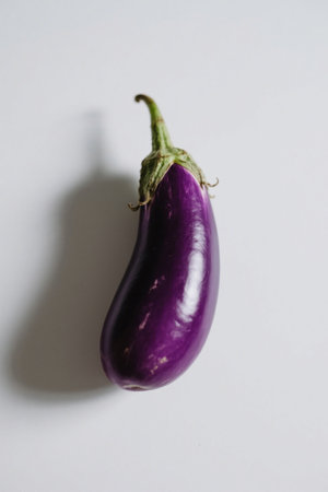 Close up of a still life with purple eggplantの素材