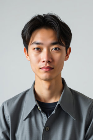 Male frontal bust portraitの素材