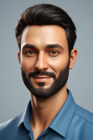 Close up of a man's bust portraitの素材