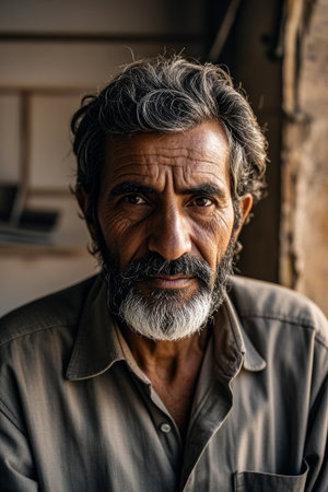 Close up portrait of middle aged and elderly male charactersの素材