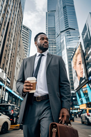 Business Men City Street Handheld Coffeeの素材