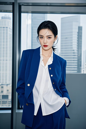 Confident image in business women's officesの素材