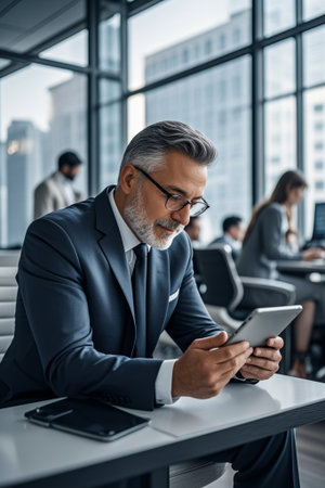 Business Men's Office Using Tabletsの素材