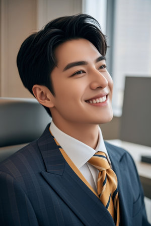 Smiling businessman in suitの素材