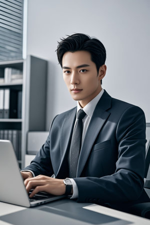 Business Men Office Use Laptopの素材