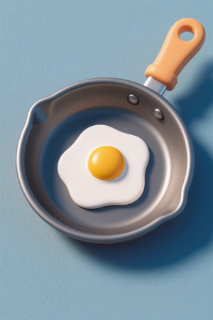 Egg Breakfast Ingredients in a Frying Panの素材