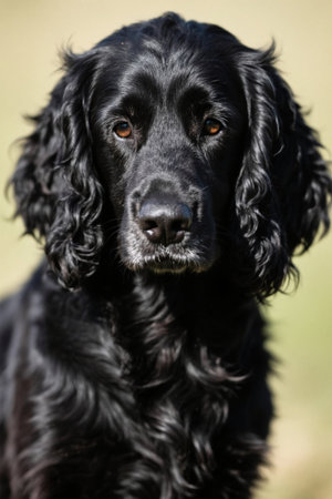 Close-up of a black pet dogの素材